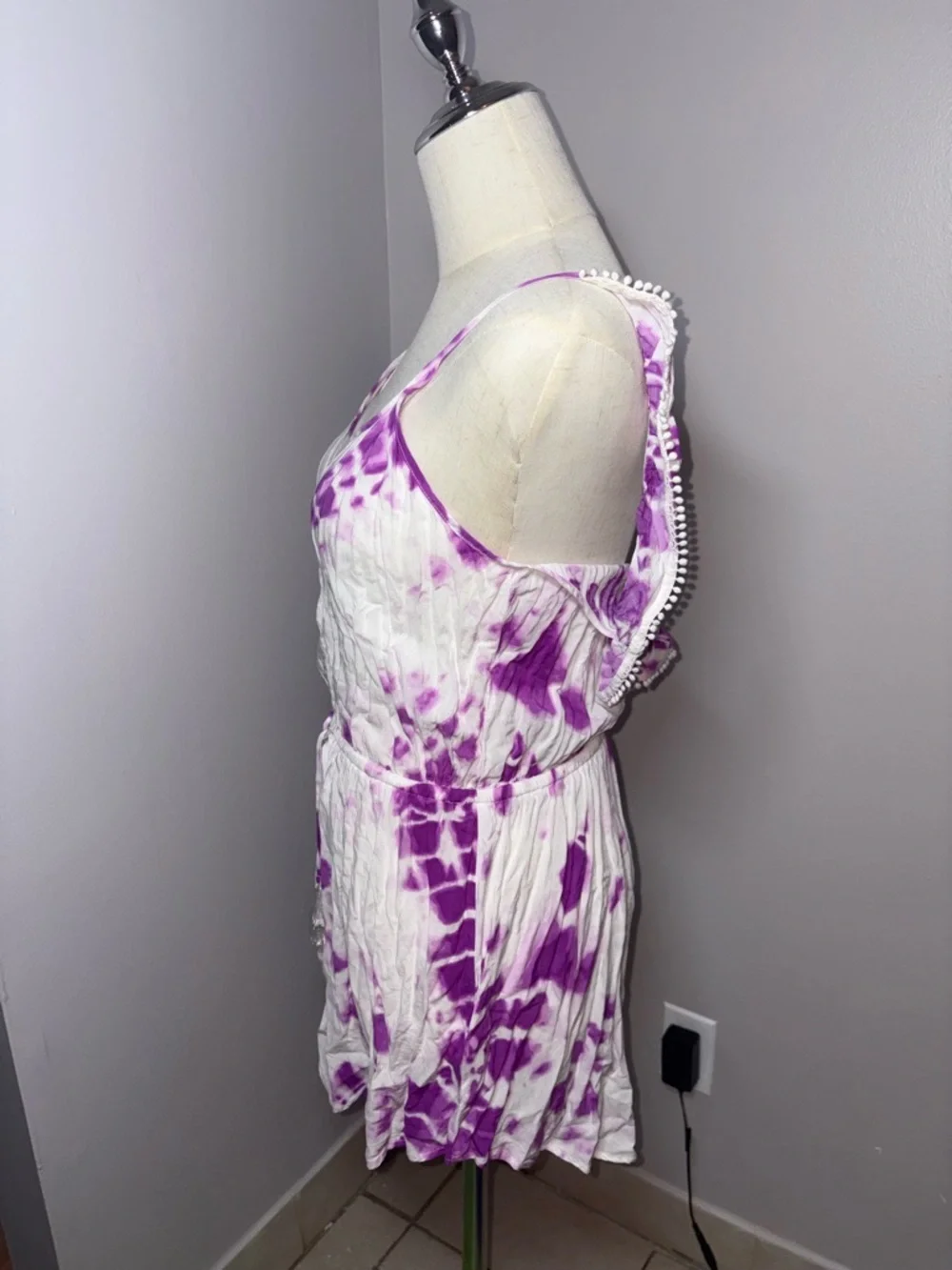 Victoria Secret Purple Tie-Dye Cruise Mini Swimsuit Coverup Sun Dress Size XS - Picture 4 of 14